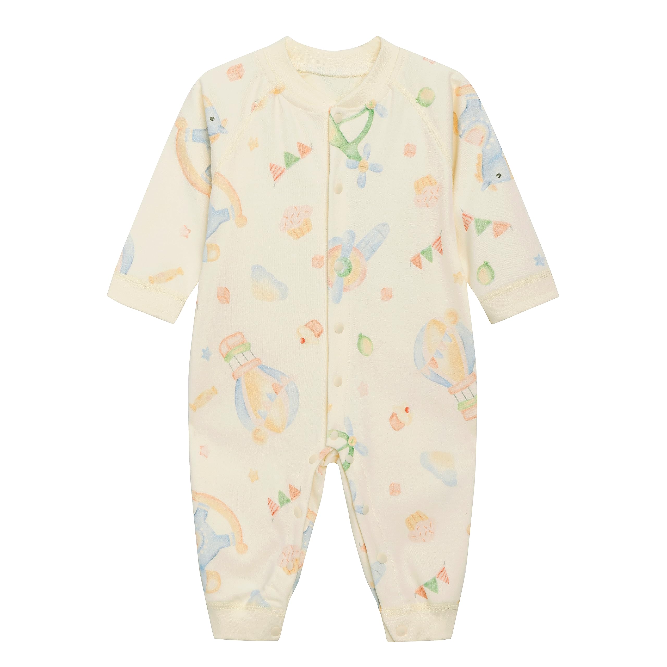 Cherie Kids Baby Boy Girl Romper Jumpsuits, Long Sleeve 100% Cotton Soft Newborn Clothes, Unisex 0-24 Months